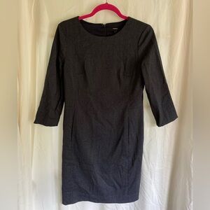 Theory size 6 fitted charcoal/ navy dress with 3/4 sleeves
